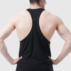 Débardeurs de gym OEM pour hommes Débardeurs en coton personnalisés Col à capuche Imprimé en 3D Couleur unie Vêtements de sport décontractés Grande taille Musculation - Product Image 3