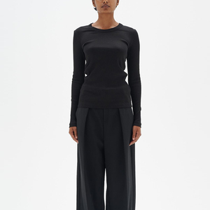 Camisetas de manga larga para adultos teñidas lisas para mujer, ajustadas, elásticas, de secado rápido, nuevas camisetas de manga larga de alta calidad para mujer - Product Image 1