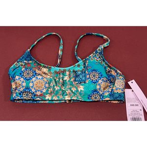 Top de Bikini con Estampado de Patchwork Azul Wild Fable, Talla XXS, Bralette para Mujer, Traje de Baño de 2 Piezas, Logotipo Personalizado, Transpirable - Product Image 2