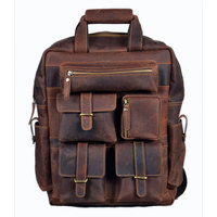 Mochila de cuero de vaca de estilo moderno para hombre, mochila de cuero auténtico de grano completo, novedad