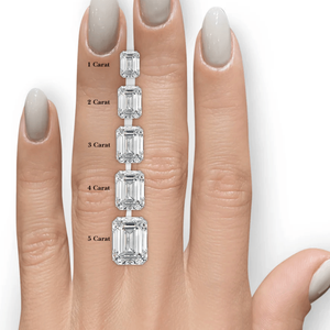 SHREYA DIAM 8 Carat <b>Emerald</b> Cut Moissanite Double Halo <b>Ring</b> 925 <b>Silver</b> Gold Plated Pave Setting Women's Engagement Band Luxury - Product Image 5