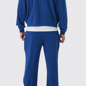 Ensemble de survêtement zippé 2-en-1 pour homme, en coton 100% uni, avec capuche, personnalisable OEM, vente en gros, collection hiver - Product Image 3