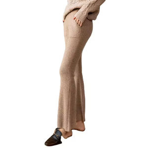 Pantalons en cachemire de laine de qualité supérieure pour femmes, écologiques, doux, respirants, décontractés, fermeture éclair, doublure en laine, broderie - Product Image 3