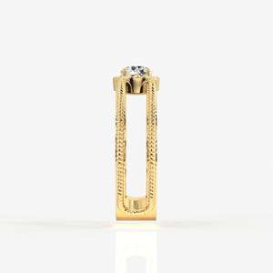 Men's 14K Gold <b>Ring</b> with Portuguese Cut Moissanite Diamond Regal <b>Crown</b> Collection - Product Image 3