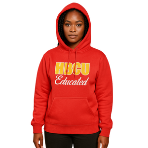HBCU-Sudadera con capucha roja brillante educada, bordado de chenilla, hermandad griega Divine Nine Collegiate Pride, logotipo personalizado a la moda - Product Image 1