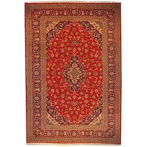 Kashan Style <b>Wool</b> Area Carpet Traditional Floral Pattern Artisan <b>Crafted</b> Luxury Home Interior Elegant Floor Decor - Product Image 1