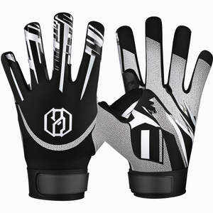 Gants de football américain en latex de qualité supérieure en gros, logo personnalisé imprimé, imperméables, écran tactile, super adhérents, personnalisés - Product Image 2