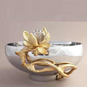 ที่นิยมมากที่สุดคือดอกไม้สีทองดีไซน์รูปกิ่งไม้ชุบเงินที่ทันสมัยชามสำหรับตกแต่งภายในบ้านและงานแต่งงาน - Product Image 1