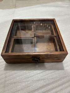 Caja de Almacenamiento de Especias de Madera Antigua, Diseño de Lujo Personalizable, Artesanía Ahad, Marrón 20x20cm, Embalaje Personalizado con Logotipo, Utensilios de Cocina - Product Image 5