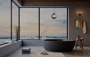 Bañera acrílica blanca de tamaño adulto independiente moderna, mayorista de superficie sólida, diseño de piedra fabricada, diseñador de resina - Product Image 4