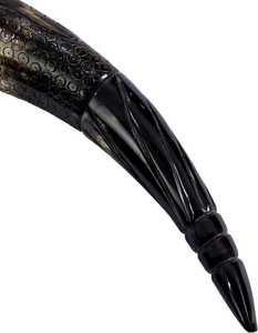 Corne à boire viking personnalisée avec support |   Mug en corne de bœuf naturelle fait main |   Mug à bière nordique personnalisé en cadeau - Product Image 4