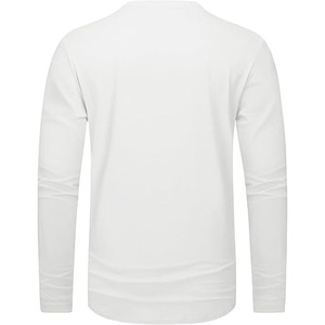 Nueva camiseta de algodón transpirable de manga larga para hombre, personalizada y a la moda, con cuello redondo y bolsillo frontal. - Product Image 2