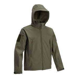 Hunting Hooded Insulated Softshell Tactical <b>Jacket</b> Winter Warm Fleece Hooded Coats for Outdoor Hiking With Zip Up Design - Product Image 1