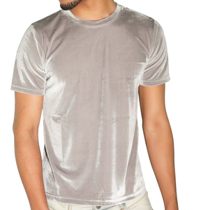 Purple Color Long Sleeve Slim Fit Winter Velvet Eco-Friendly Quick Dry <b>Men's</b> Casual Breathable 220g Velour T-<b>Shirt</b> Customized - Product Image 5