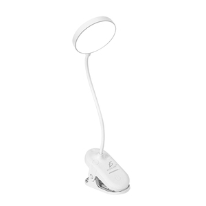 Lampe LED à batterie rechargeable avec éclairage flexible, design minimaliste et corps en plastique blanc, abat-jour blanc - Product Image 3