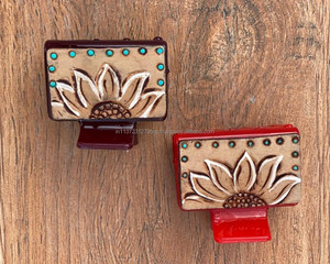 New Arrival Hot Selling Western Stylish Handmade Tooled Engraved Leather <b>Hair</b> <b>Claw</b> Clips Leather <b>Claw</b> <b>Hair</b> Accessories for Women - Product Image 6