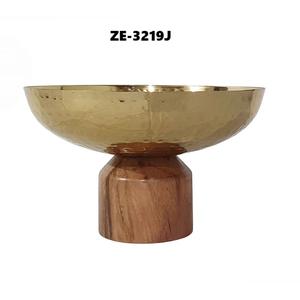 Bol en métal artisanal de qualité supérieure, élégant bol de table, bol en métal pour hôtel, mariage, plaqué or, bordure dorée moderne, grossiste en métal - Product Image 2