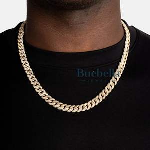 Nueva llegada Iced Out 8,5mm Moissanite Miami Cadena de eslabones cubanos Oro blanco VVS Collar Pass Diamond Tester para hombres - Product Image 1