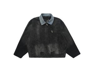 Veste de travail en toile lourde de la meilleure qualité pour hommes veste de style vintage délavée à glissière sur mesure - Product Image 3