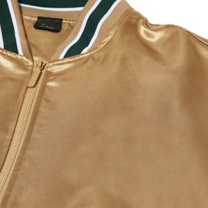 Vente en gros de blouson de grande taille en satin de polyester 100% de haute qualité avec logo personnalisé blouson de baseball imperméable en satin pour hommes - Product Image 3