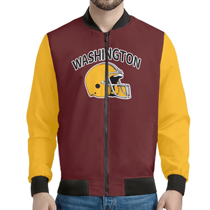 Venta al por mayor Bulk American Football Game Fan bordado de un solo pecho Zip-Up Jacket Miami Football Team Logo Print Custom Casual - Product Image 5
