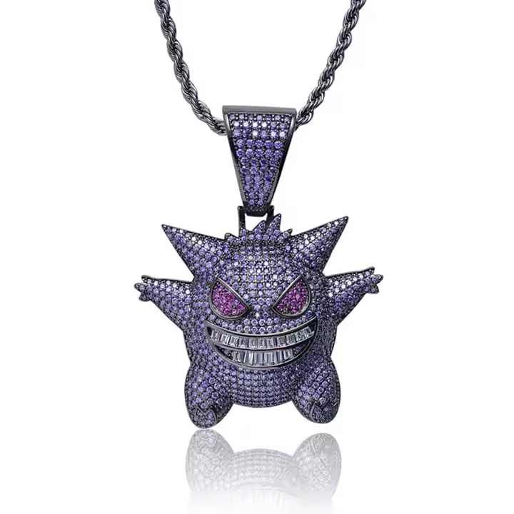 Devil Face Customized Fine Jewelry Pendants & Charms Premium Quality Iced Out Moissanite Pendant With Gold Plating for Boys