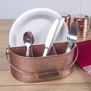 Wholesale Fancy Designer <b>Copper</b> Color Oval Shape <b>Utensil</b> Holder <b>Utensil</b> Caddy - Product Image 2