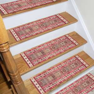 Alfombra Estampada - Alfombra Vintage con Diseño de Escalones, Lavable, Ideal para Regalo, Alfombra Estampada Acogedora - Product Image 4