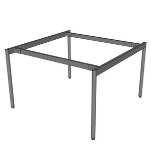 Système OMA II HCOM210, table de 120x120 cm, design minimaliste, pieds en métal, pour table de regroupement 2 personnes - Product Image 2