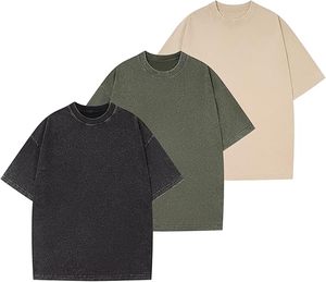 T-shirt en maille vintage délavé au soleil avec logo personnalisé, coupe ample à épaules tombantes, style rétro, collection 2026 - Product Image 6