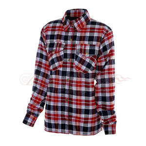 OEM al por mayor camisas de montar en moto camisa de motorista de franela a cuadros con forro de poliéster camiseta de la motocicleta - Product Image 1