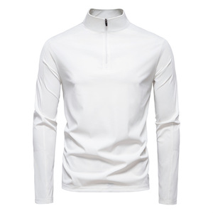 Chất Lượng Cao 180gsm 85% Polyester 15% Spandex Quý Zip Activewear Top Chạy Đào Tạo Áo Thun Thể Thao Tập Thể Dục Phòng Tập Thể Dục Áo Sơ Mi - Product Image 6
