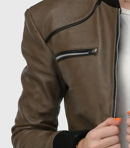 Chaquetas de cuero real de moda para mujer con nuevo diseño, ajuste ajustable y estilo de cremallera Chaquetas de cuero para mujer - Product Image 5