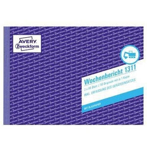 Avery Zweckform Reporte Semanal DIN A5 Horizontal Sin Carbonatación 1 Copia 2 x 50 Hojas - Product Image 1
