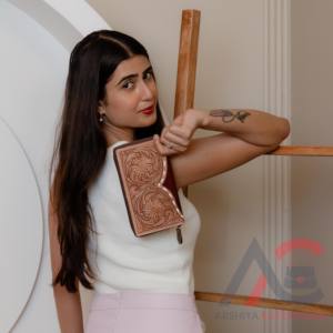 Cartera de cuero genuino 100% con Buck Stitch, bolso de mano occidental de cuero mecanizado a mano, billetera de lujo con tarjeta de crédito de alta calidad - Product Image 3