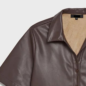 Camisas de Cuero Genuino para Mujer, Fabricante Profesional, Hechas a Medida, Ropa Casual, Camisas de Cuero para Mujer - Product Image 4