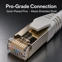 Kabel Ethernet Cat8 40Gbps 2000MHz Tembaga Murni SFTP Terperisai RJ45 Patch Cord Bersertifikasi CE