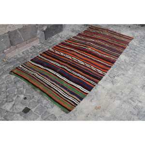 Rouge Noir Vintage Tapis Turc Grande Surface 4.4 X 10.6ft Laine Matériel Latex Support Écologique Patchwork Salle À Manger Rectangle - Product Image 3