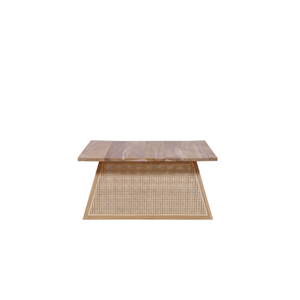 Table basse en rotin tissé à la main avec bois de teck massif, parfaite pour votre salon. - Product Image 3