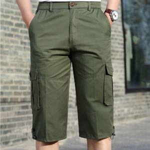 Pantalones Cortos de Algodón para Hombre, Shorts Elásticos de Cintura Media de Lujo, Informales, Estilo Chino, Corte Clásico, Verano - Product Image 5