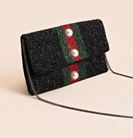 Sacs de soirée messager géométriques personnalisés en perles et sequins Aqua Beige, sacs de fête bohèmes faits à la main, brodés, grande capacité