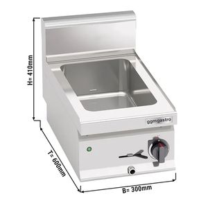 Bain-marie de comptoir - 3x GN 1/4 - 150 mm de profondeur - 700 Watts - avec robinet de vidange - Product Image 2