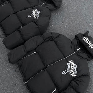 Chaqueta acolchada impermeable Reversible de alta calidad para hombre de invierno 2025 diseño de moda personalizado Chenille bordado Cowhorn Logo Parka - Product Image 6