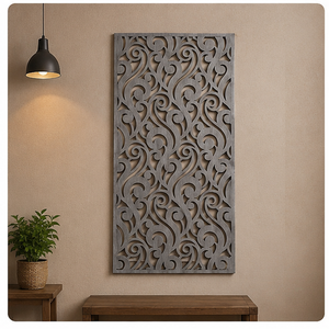 Wooden <b>Wall</b> Art Foliage Pattern Rectangle Handmade Decor Modern Minimalist Home Decoration Multi-piece Package Light Brown <b>Frame</b> - Product Image 6