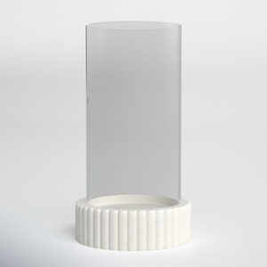 Bougeoirs en pierre de marbre blanc faits à la main pièce d'accent décorative pour la maison ou le mariage centres de table de mariage Style - Product Image 2