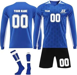 Jersey personalizado, camisetas de fútbol NameNumberLogo personalizado, cuello redondo manga larga personalizado fútbol portero Jersey - Product Image 5