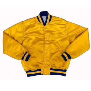 แจ็คเก็ตเบสบอลสำหรับผู้ชายแจ็คเก็ตบอมเบอร์ปักโลโก้ผ้าซาตินพรีเมี่ยมผ้าซาตินโพลีเอสเตอร์แวววาว - Product Image 1