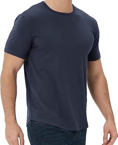 Camiseta de Algodón 100% Orgánico al por Mayor, Cuello Redondo, Manga Corta, Doble Costura, para Hombre y Mujer - Product Image 3