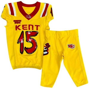 Uniforme de football américain cousu en sergé, chrome brillant orange et uniformes de football américain en sergé - Product Image 5