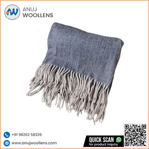 ผ้าห่มลายก้างปลาเพชรขนาดคิงไซส์สีกรมท่าสวมใส่สบายและมีสไตล์ - Product Image 2